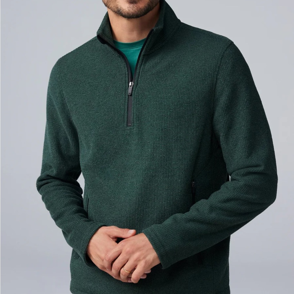 Mack Weldon Forest Green Zip-Up Sweater men’s XL